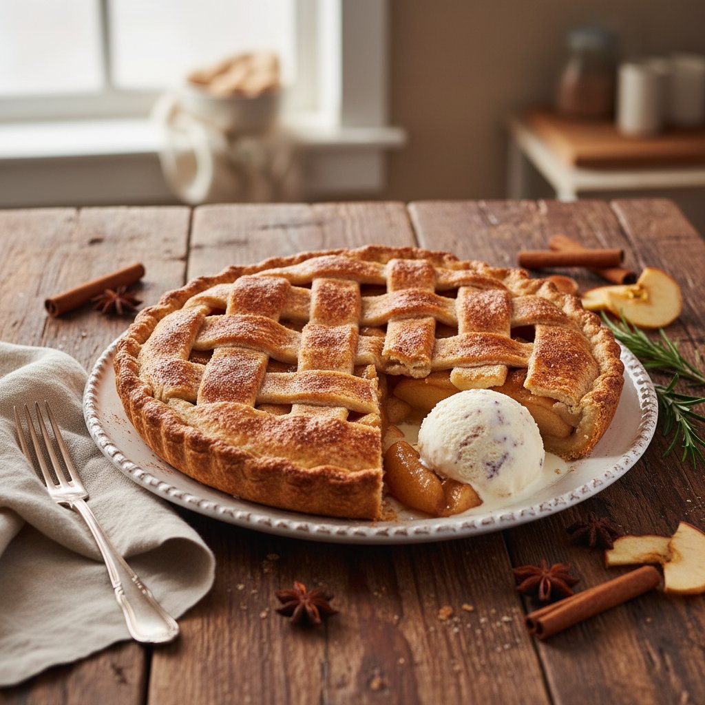 American Apple Pie with Cinnamon Crust