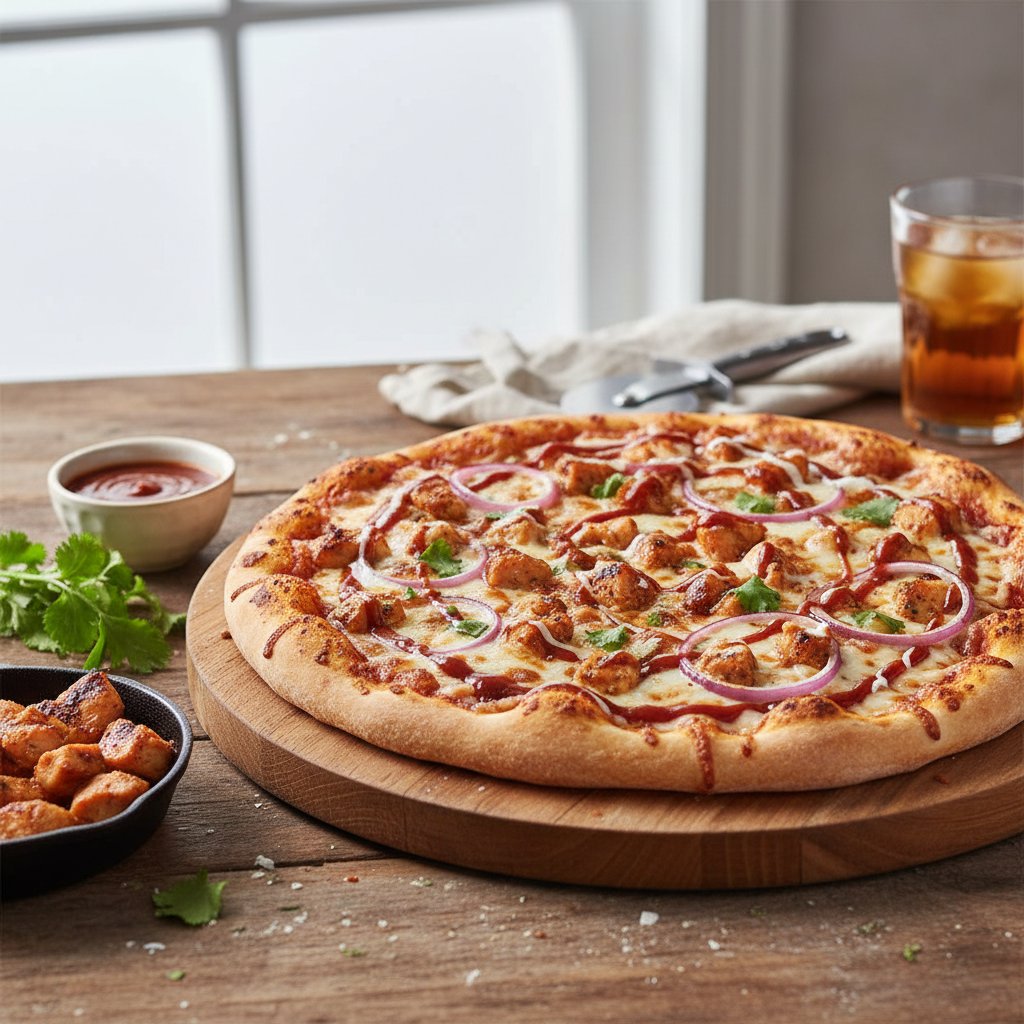 American BBQ Chicken Pizza with Red Onions