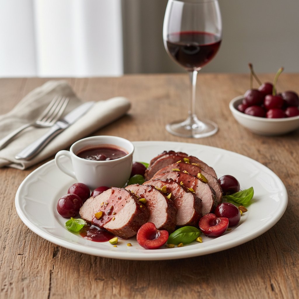 American Cherry-Balsamic Glazed Pork Tenderloin