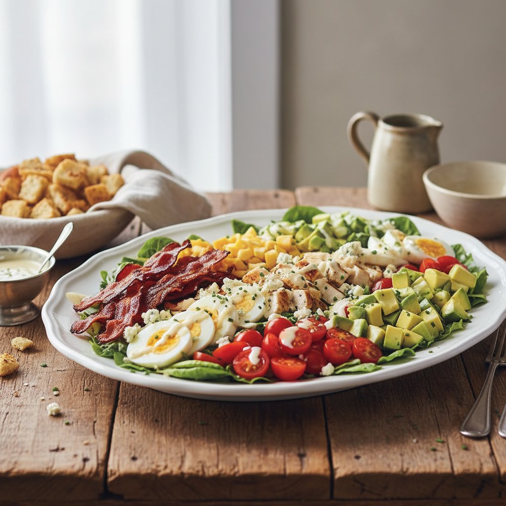 American Cobb Salad with Bacon and Blue Cheese