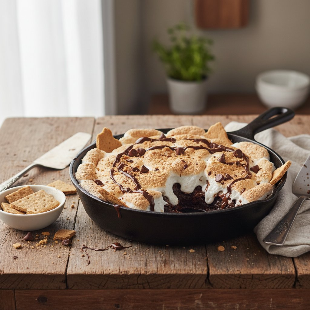 American S'mores Brownies with Marshmallow Topping