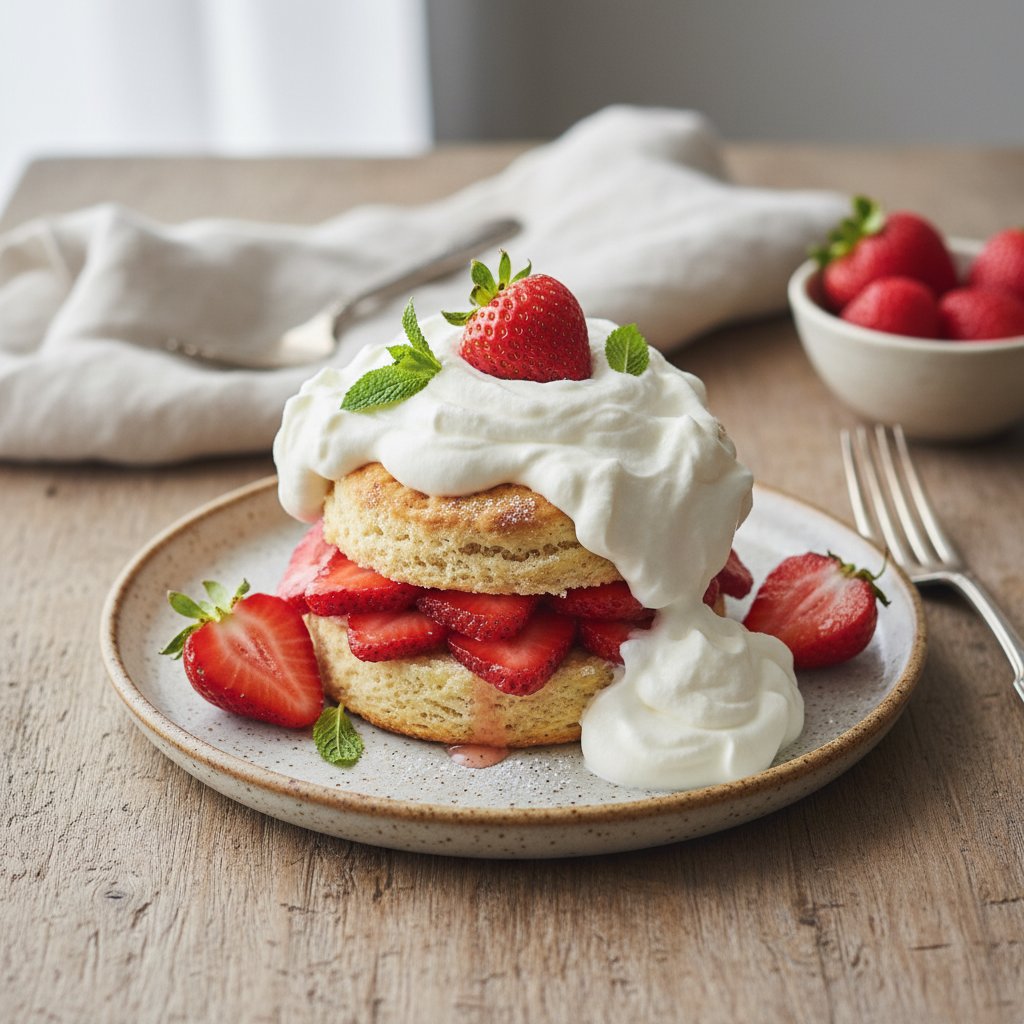 American Strawberry Shortcake with Whipped Cream