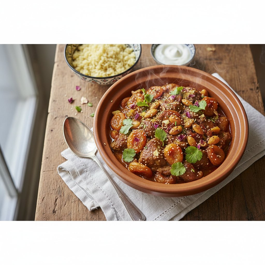 Aromatic Apricot and Almond Tagine with Ras El Hanout