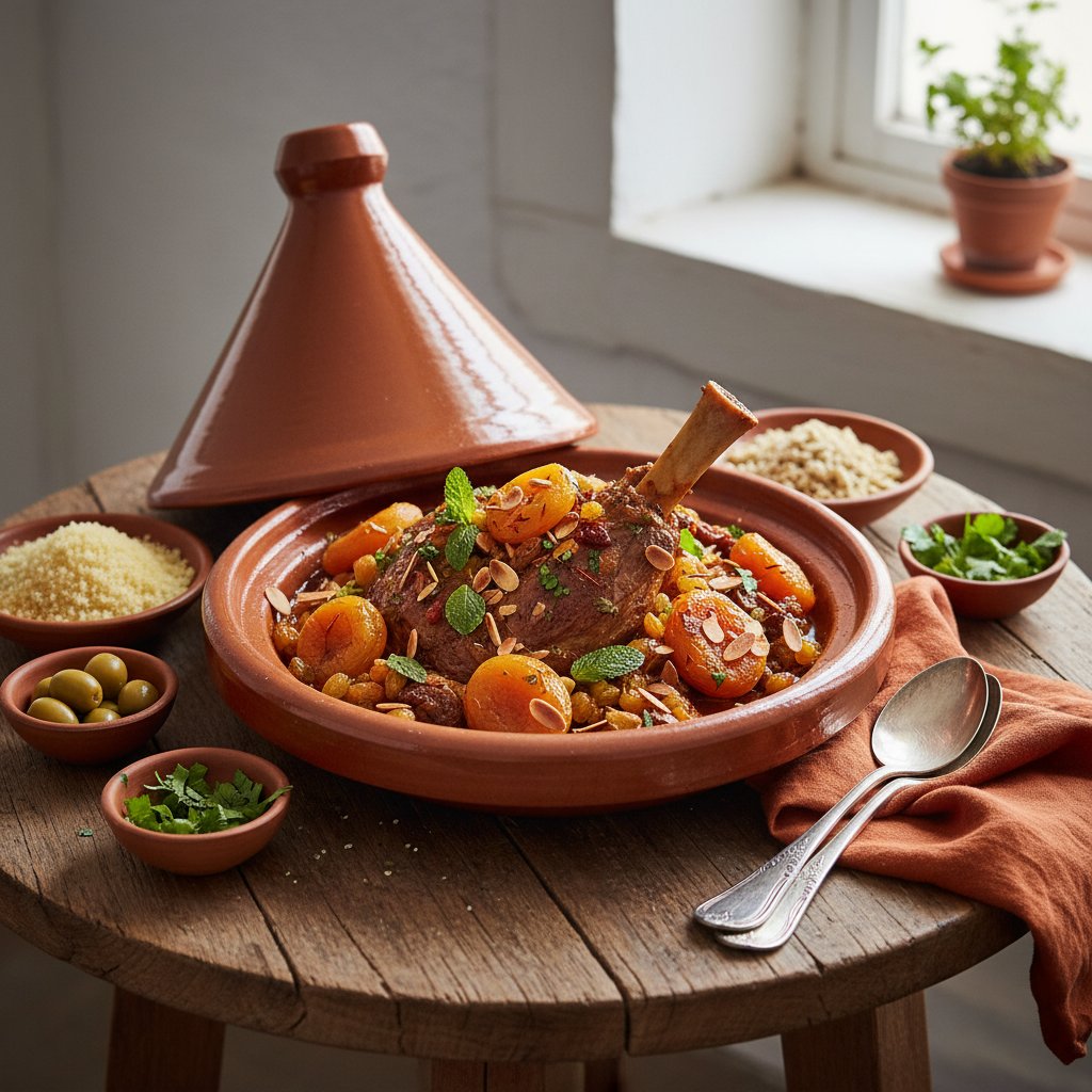 Aromatic Moroccan Lamb Tagine with Apricots and Toasted Almonds