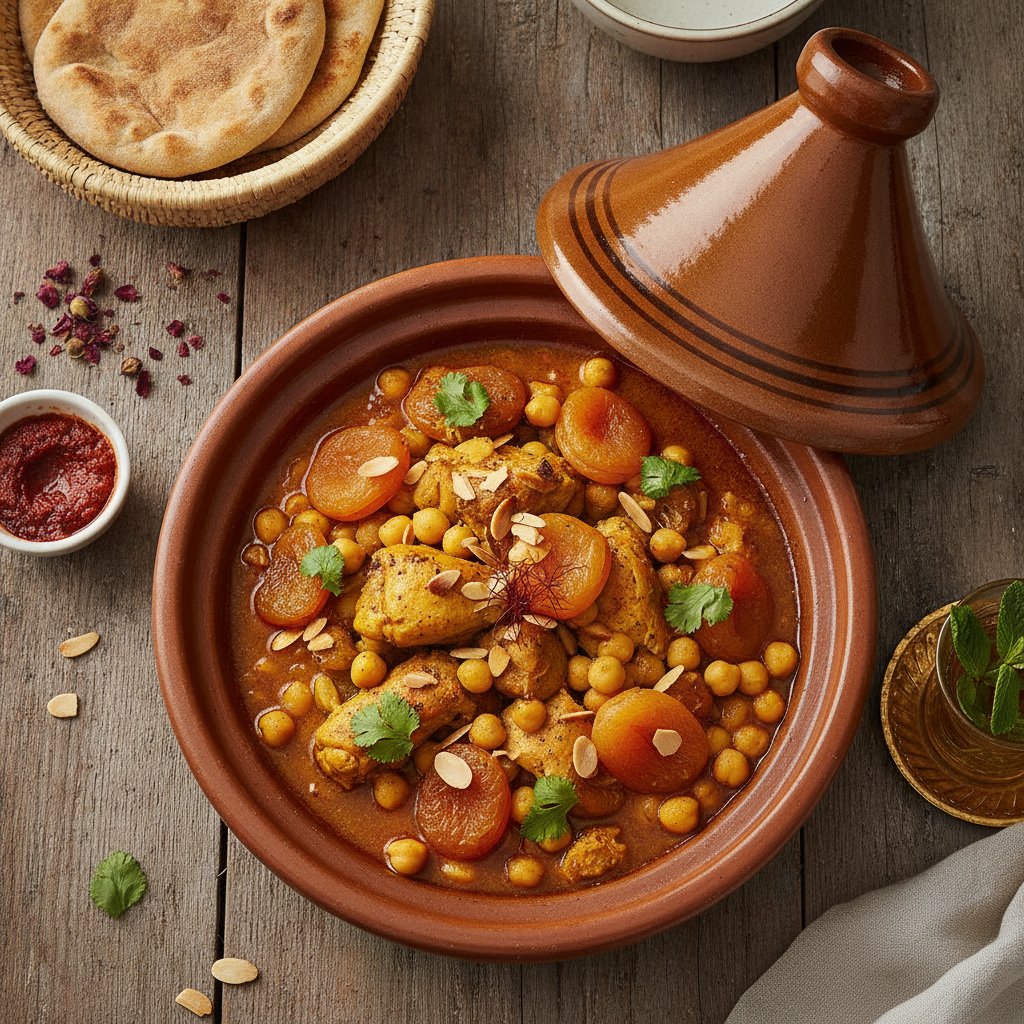 Aromatic Saffron and Chickpea Tagine with Apricots