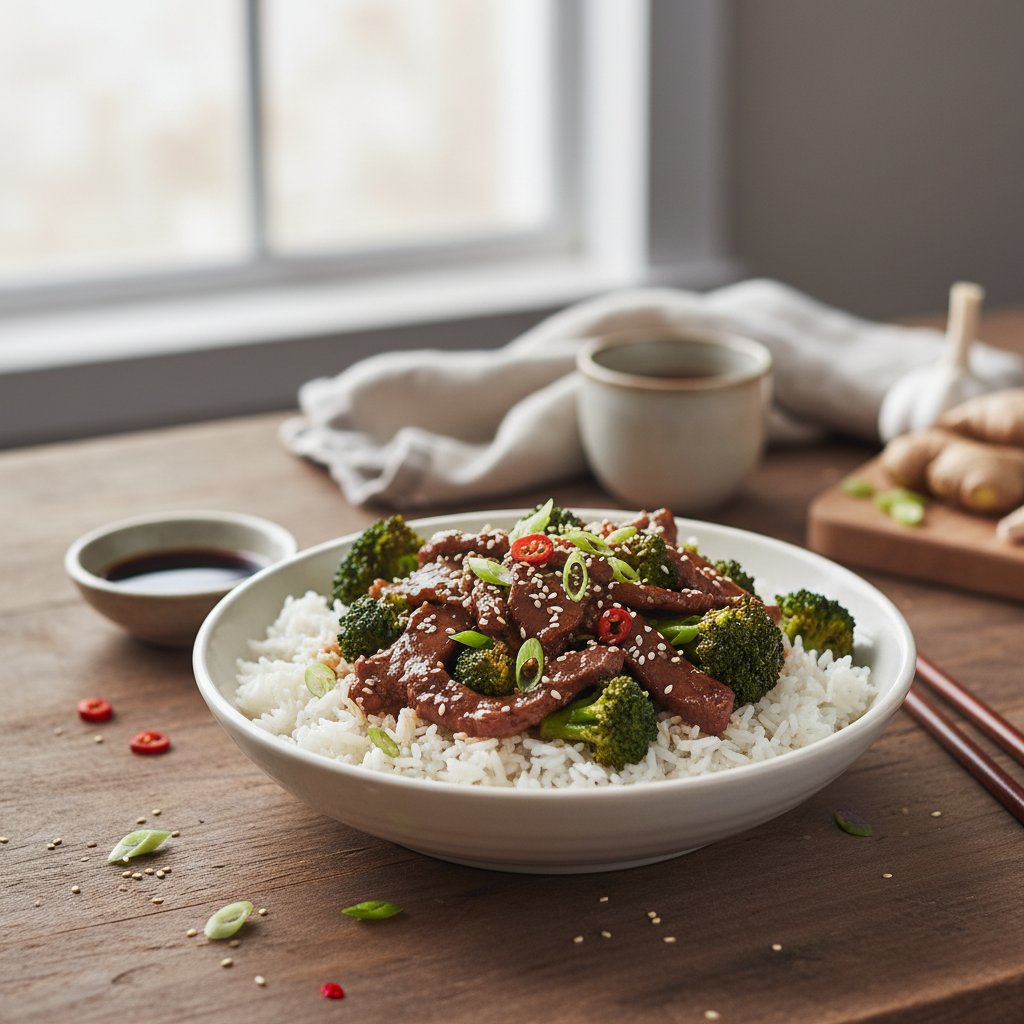 Asian Beef and Broccoli Rice Bowl