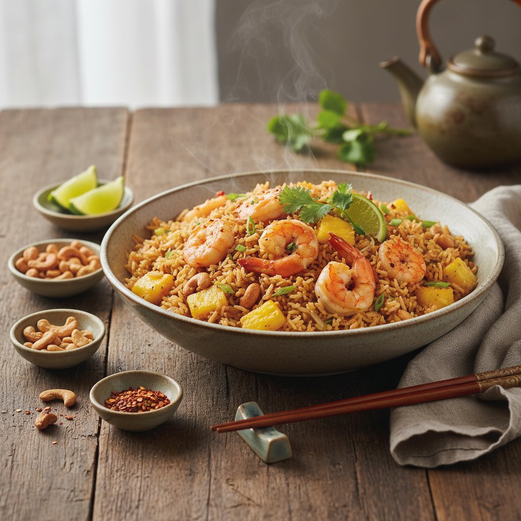 Asian Fried Rice with Pineapple and Cashews