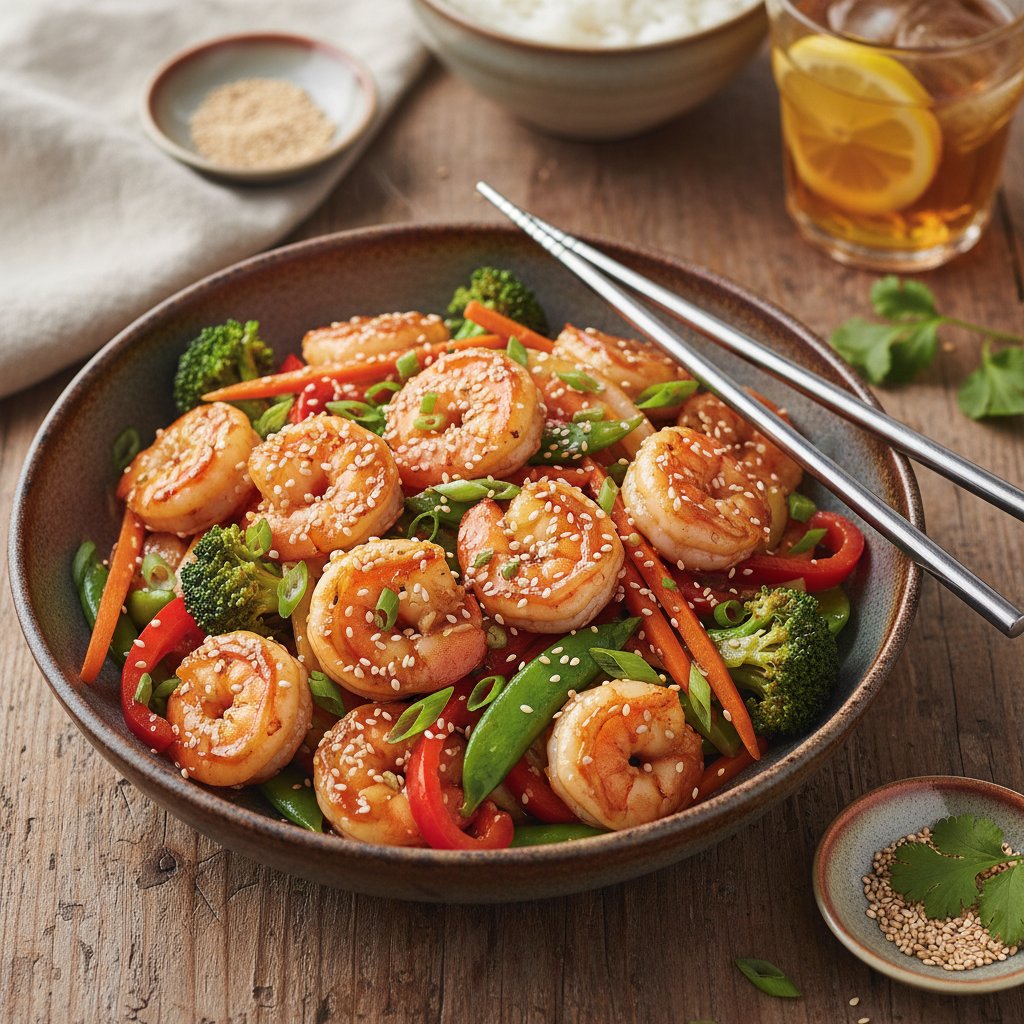 Asian Honey Garlic Shrimp Stir-Fry