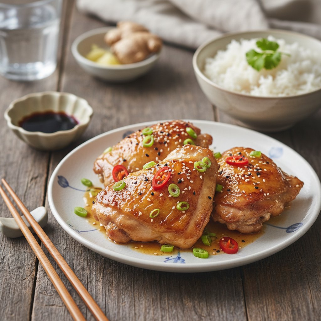 Asian-inspired Ginger Soy Glazed Chicken Thighs