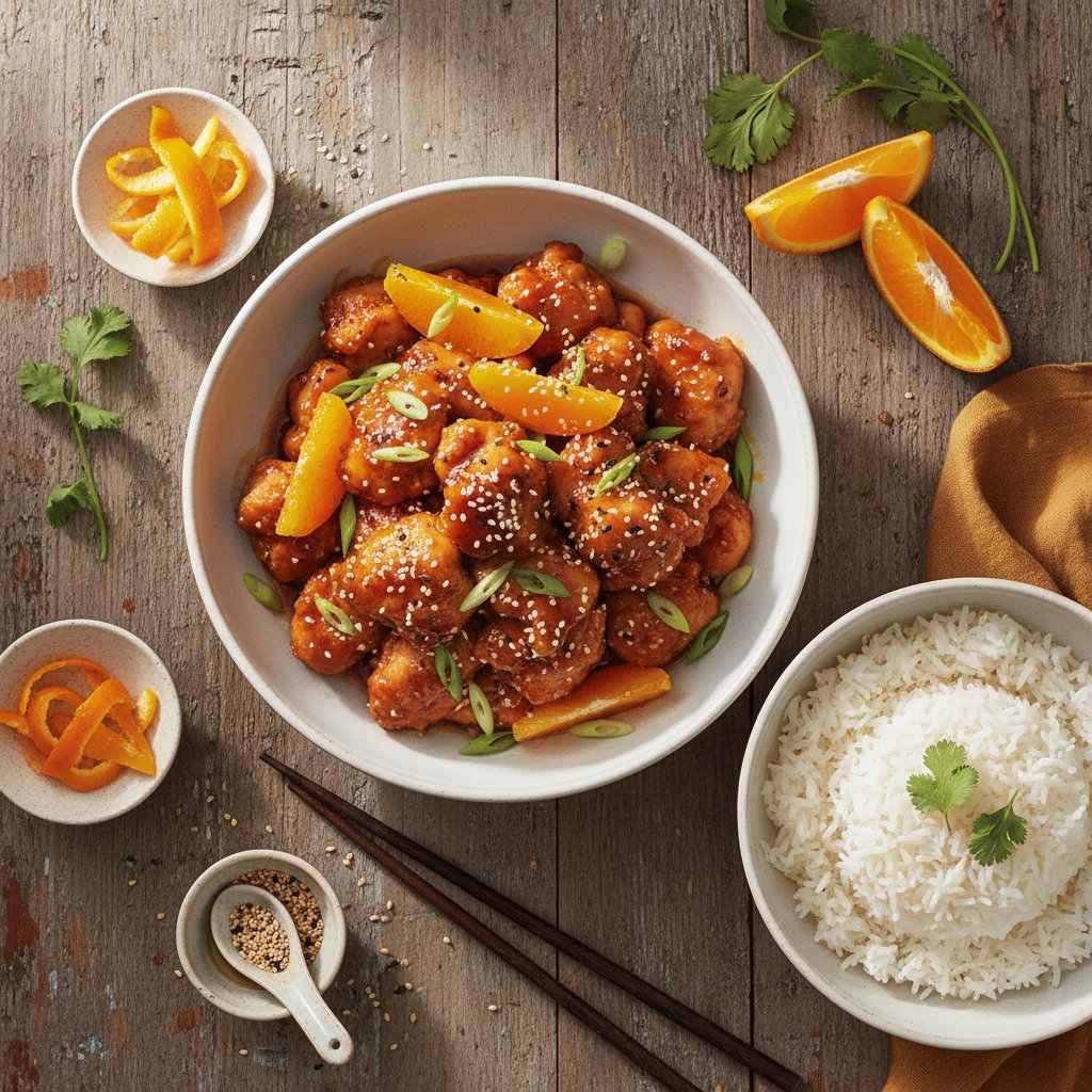 Asian Orange Chicken with Jasmine Rice