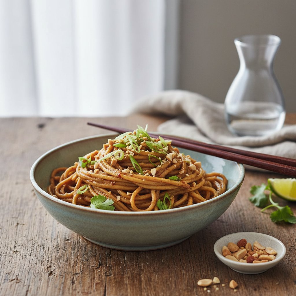 Asian Peanut Noodles with Scallions