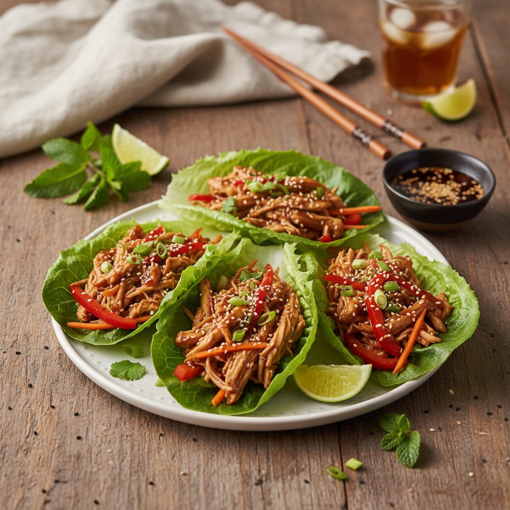 Asian Sesame Ginger Chicken Lettuce Wraps