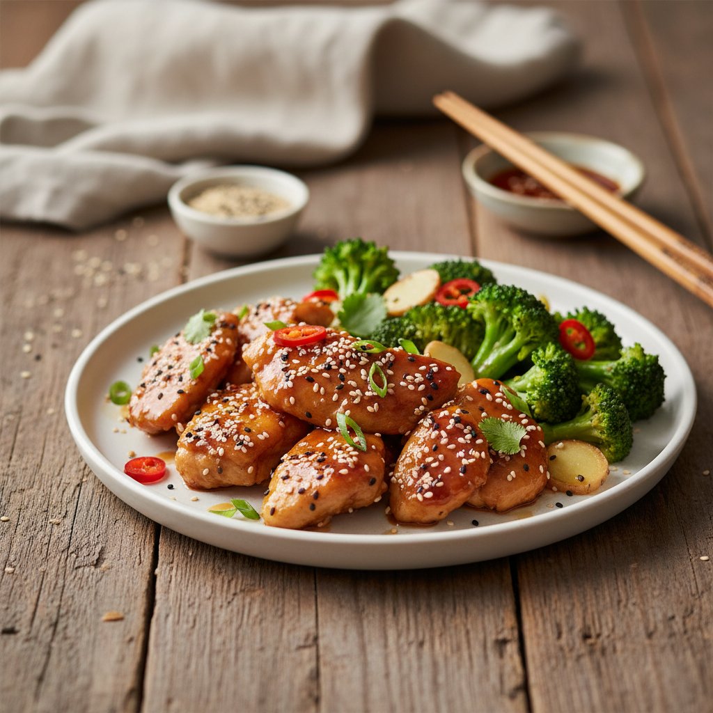 Asian Sesame Ginger Chicken with Broccoli