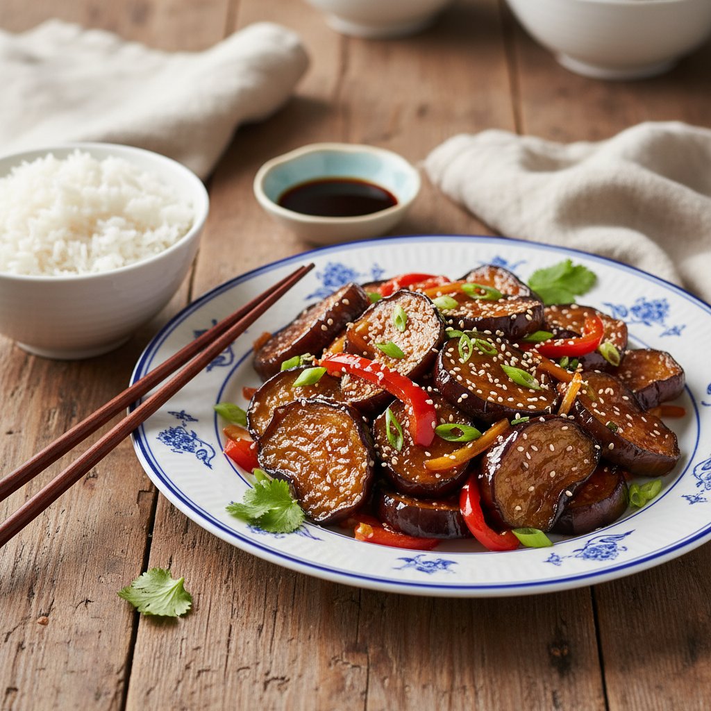 Asian Sweet and Sour Eggplant Stir-Fry