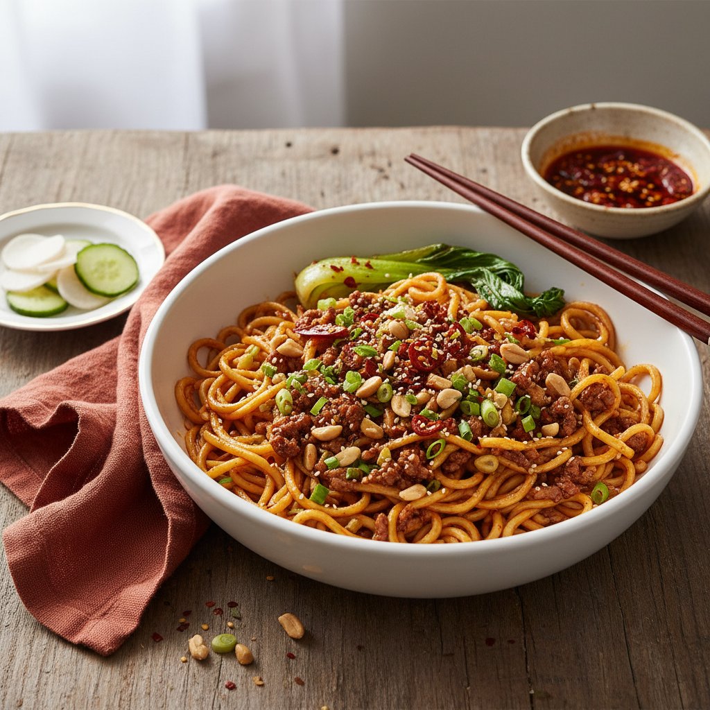 Asian Szechuan Noodles with Chili Oil