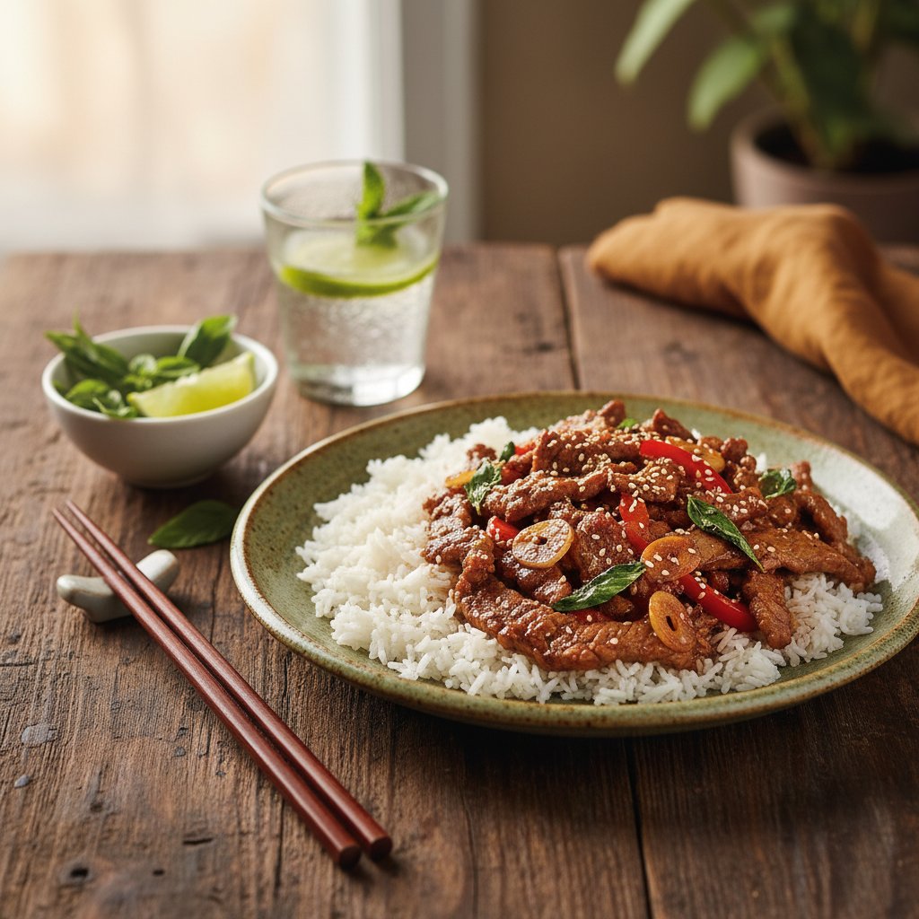 Asian Thai Basil Beef Stir-Fry