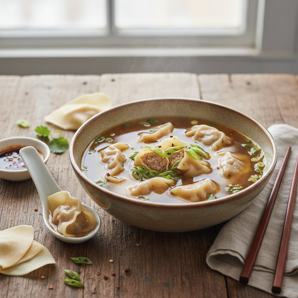 Asian Wonton Soup with Pork Dumplings