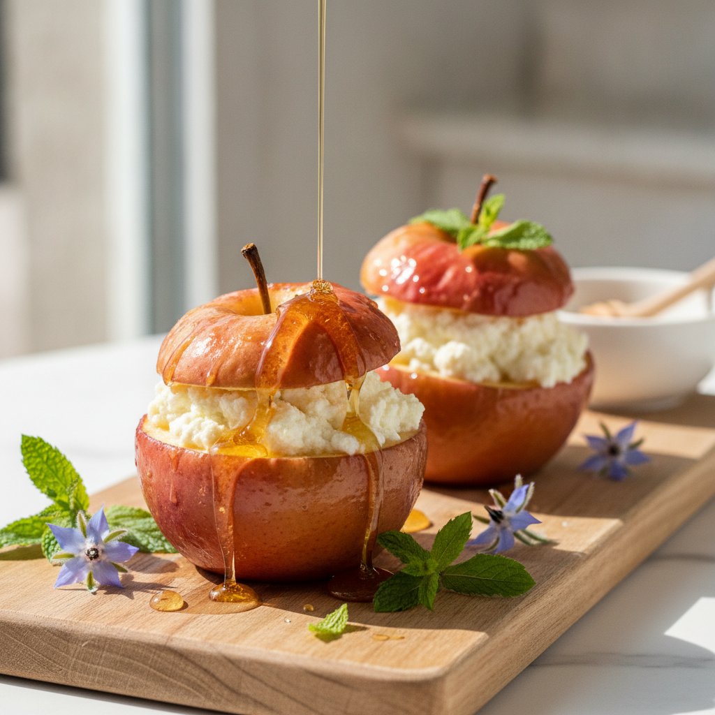 Baked Apples with Honey Ricotta