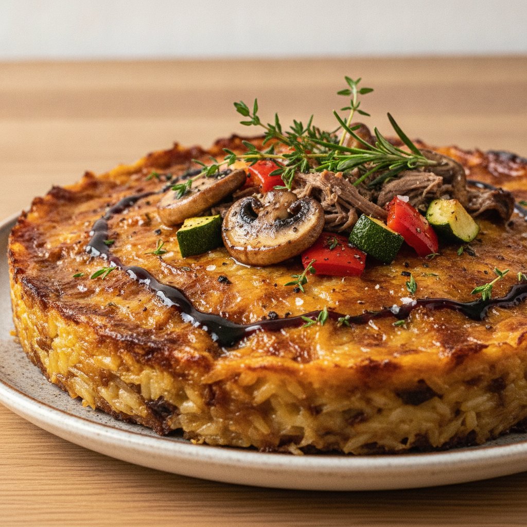 Baked Mushroom & Beef Risotto