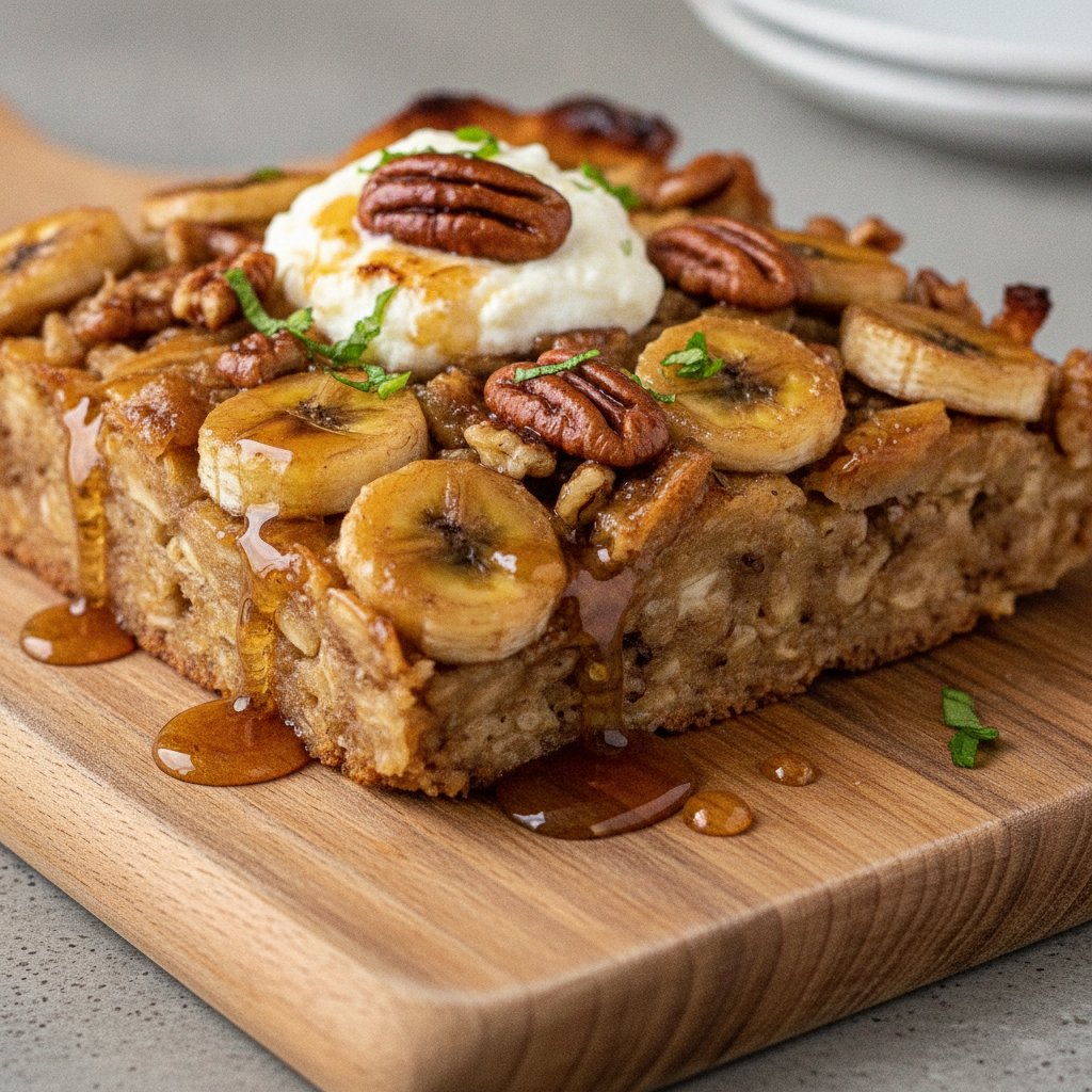 Banana Pecan Baklava Baked Oats Delight