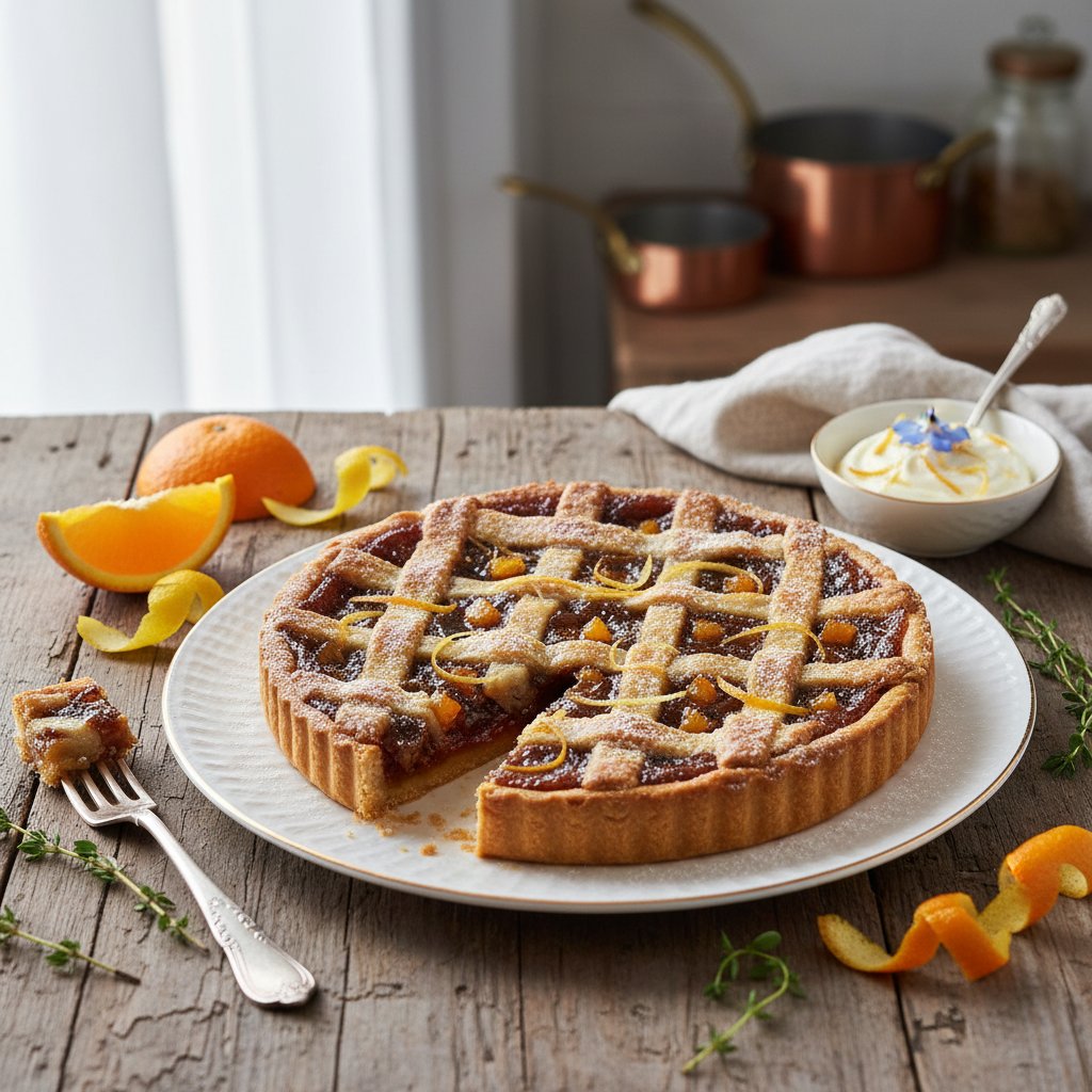 British Treacle Tart with a Citrus Twist