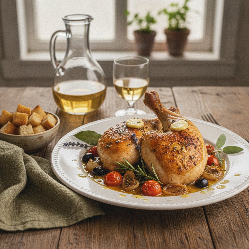 Butter-Basted Chicken Provençal with Herb-Infused Pan Sauce