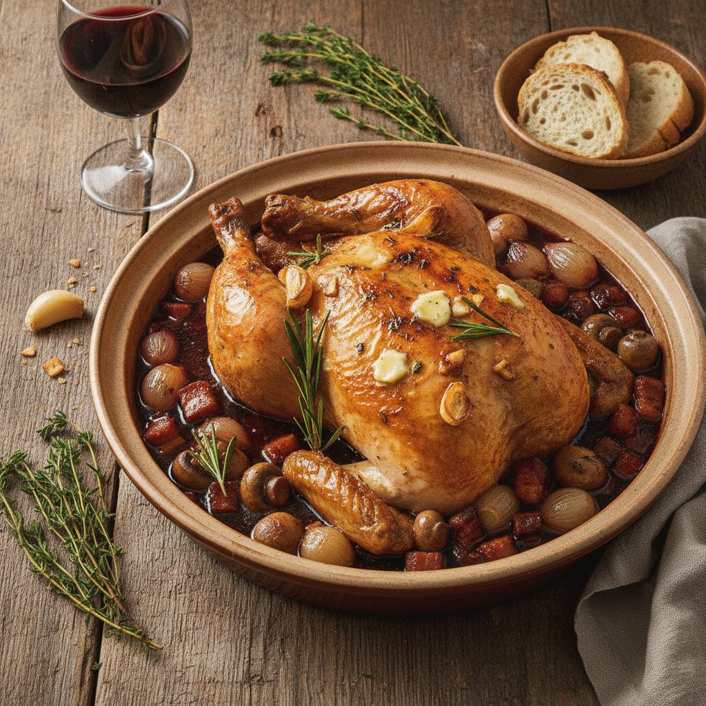Butter-Basted Coq au Vin with Rosemary and Garlic