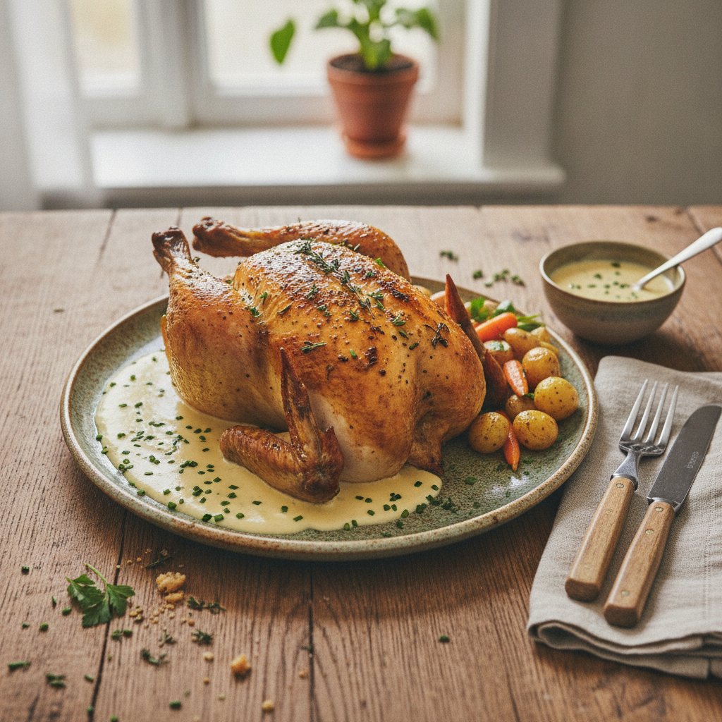Butter-Basted Herb-Infused Chicken with Velvety Cream Sauce