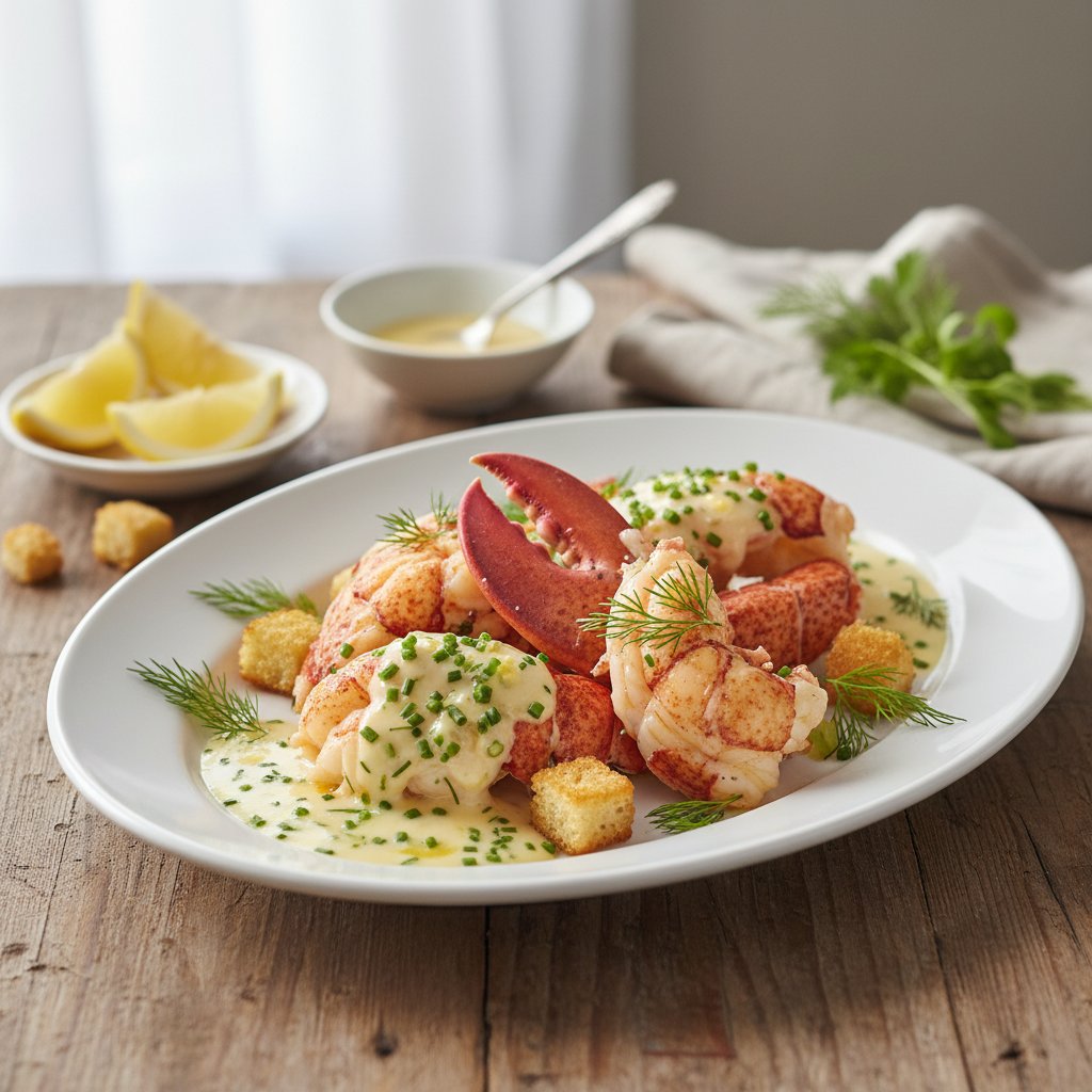 Butter-Poached Lobster with Herb-Infused Beurre Blanc