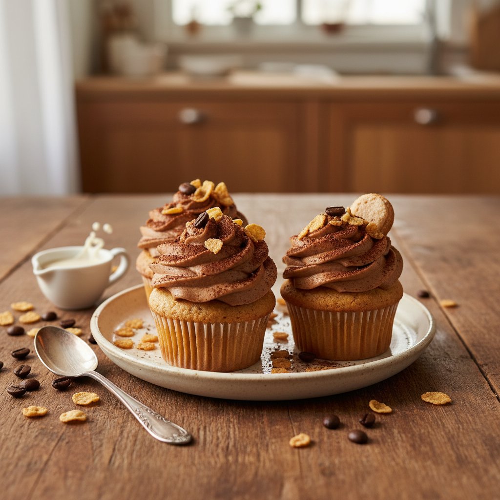 Cereal Milk Tiramisu Cupcakes with Espresso Frosting