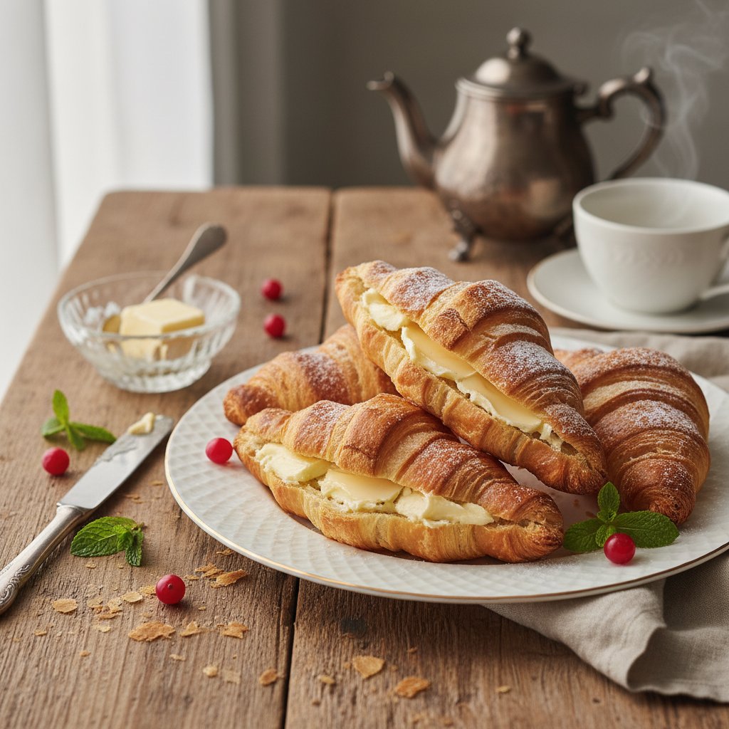 Classic French Croissants with Butter