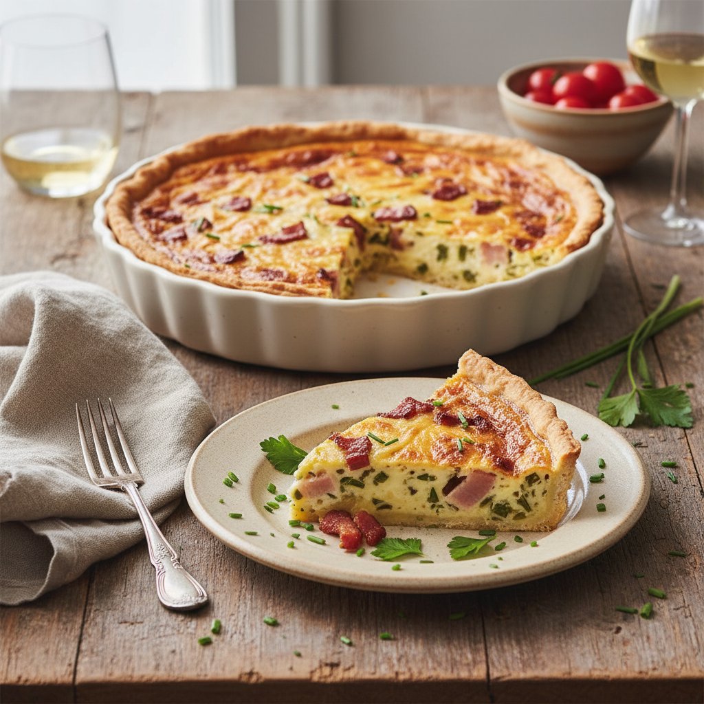 Classic French Quiche Lorraine with Gruyère Cheese