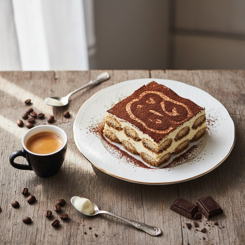 Classic Italian Tiramisu with Espresso and Cocoa
