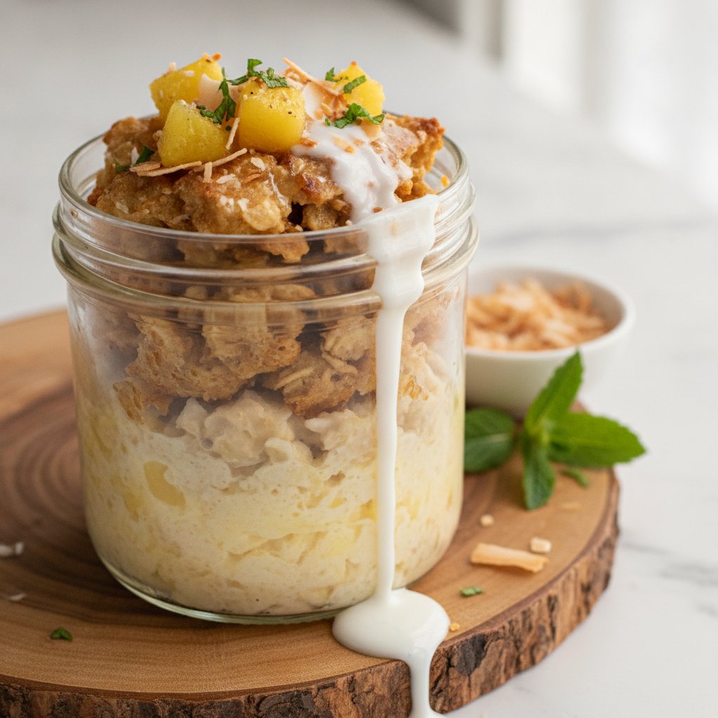 Coconut Pineapple Egg Overnight Oats