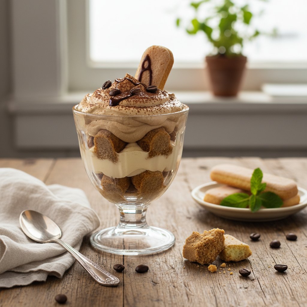 Cookie Dough Tiramisu Sundae with Espresso Whip