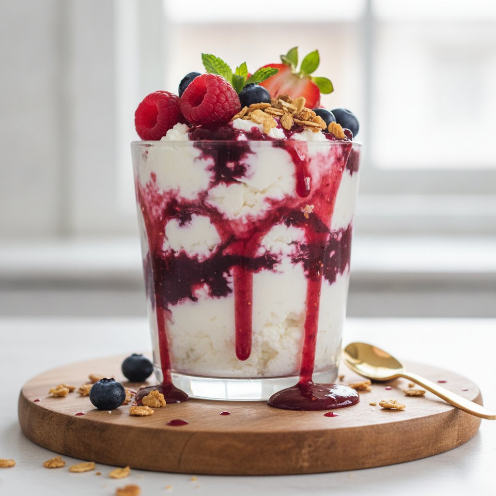 Cottage Cheese and Berry Swirl Breakfast Parfait