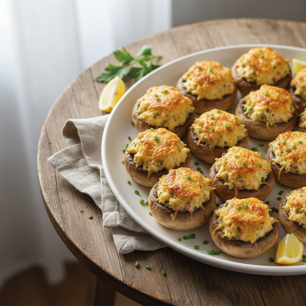 Crab-Stuffed Mushrooms with Parmesan
