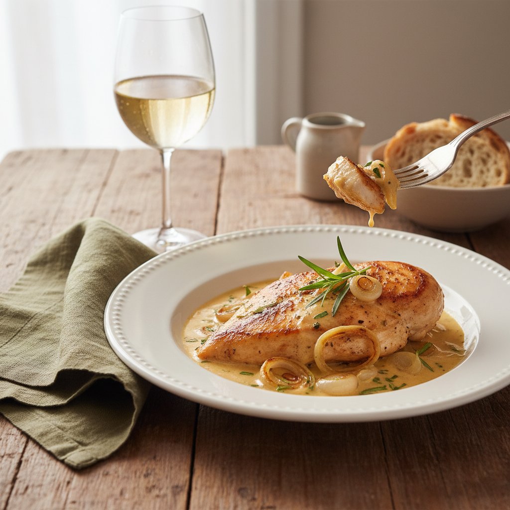 Creamy French Tarragon Chicken with Shallots and White Wine