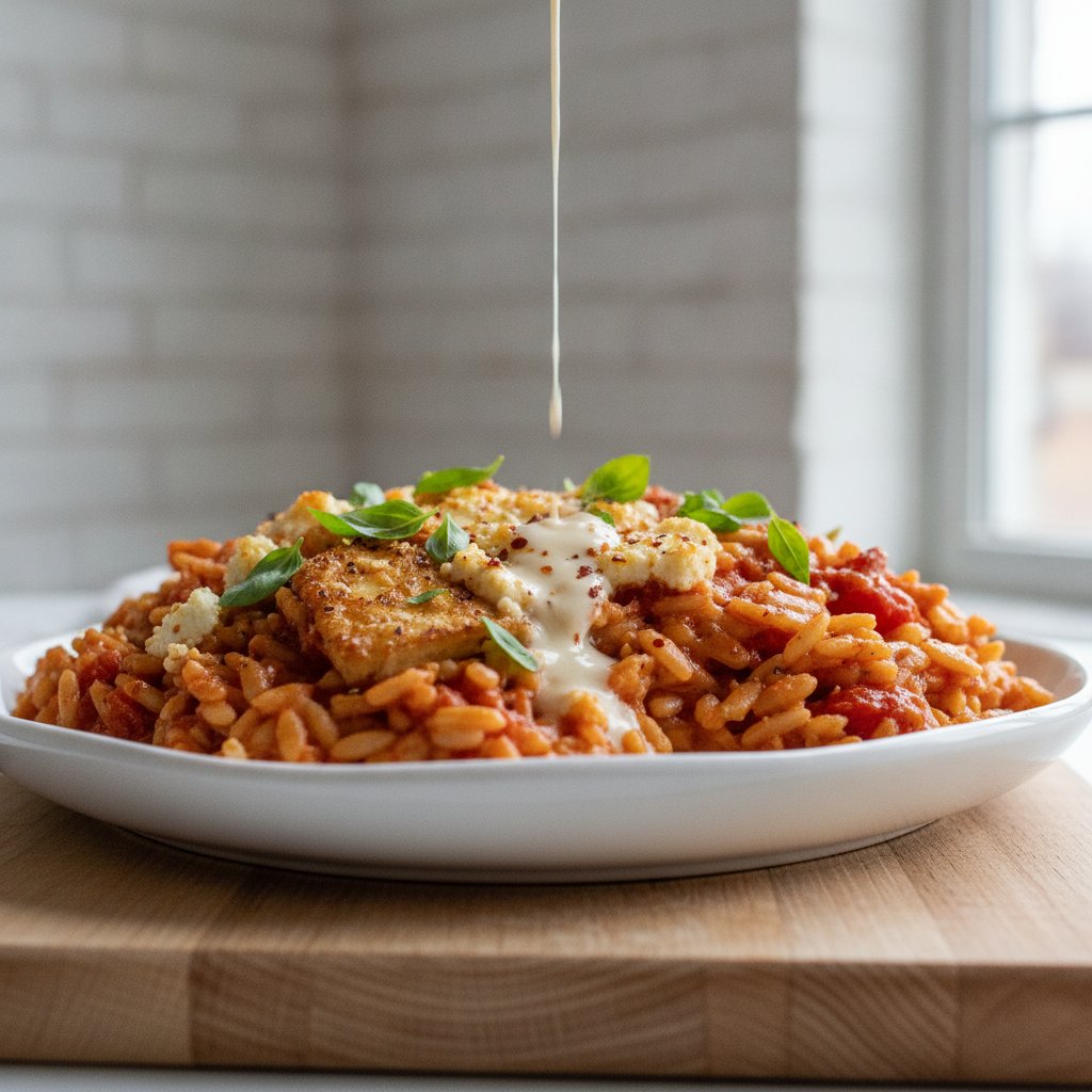 Creamy Tomato Basil Feta One-Pot Orzo Delight
