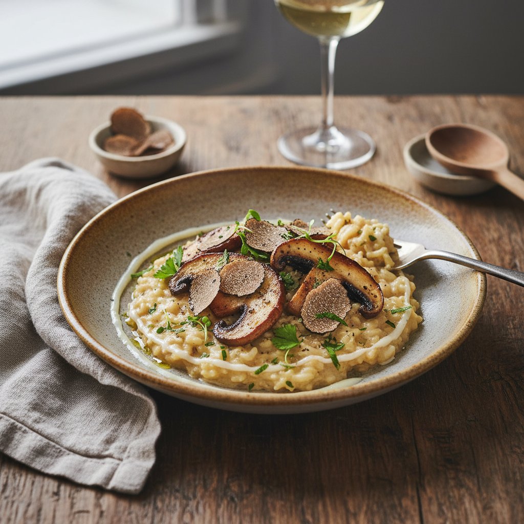Creamy Truffle Risotto with Porcini Mushrooms