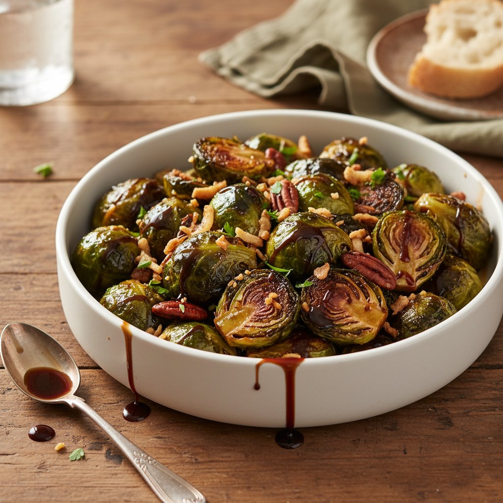 Crispy Brussels Sprouts with Balsamic Reduction