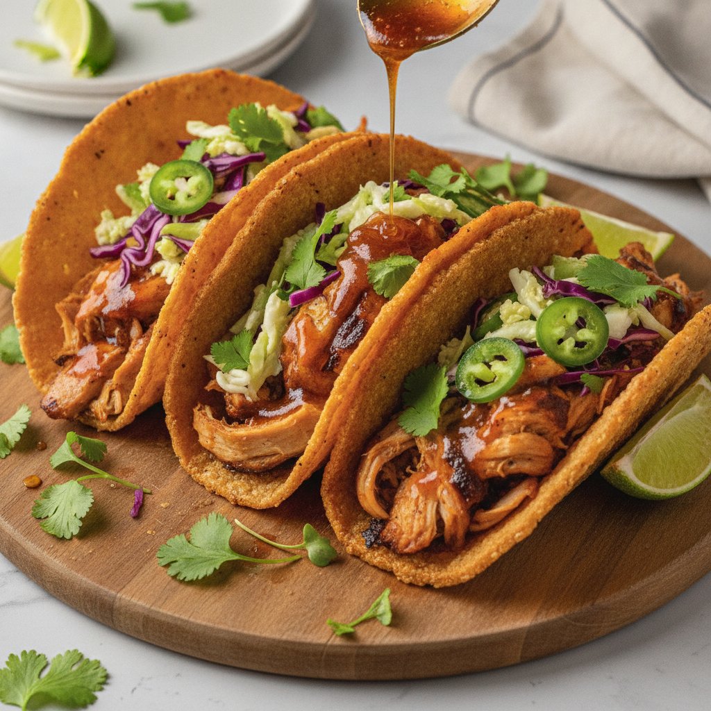 Crispy Chili-Honey Turkey Smash Tacos with Lime Slaw