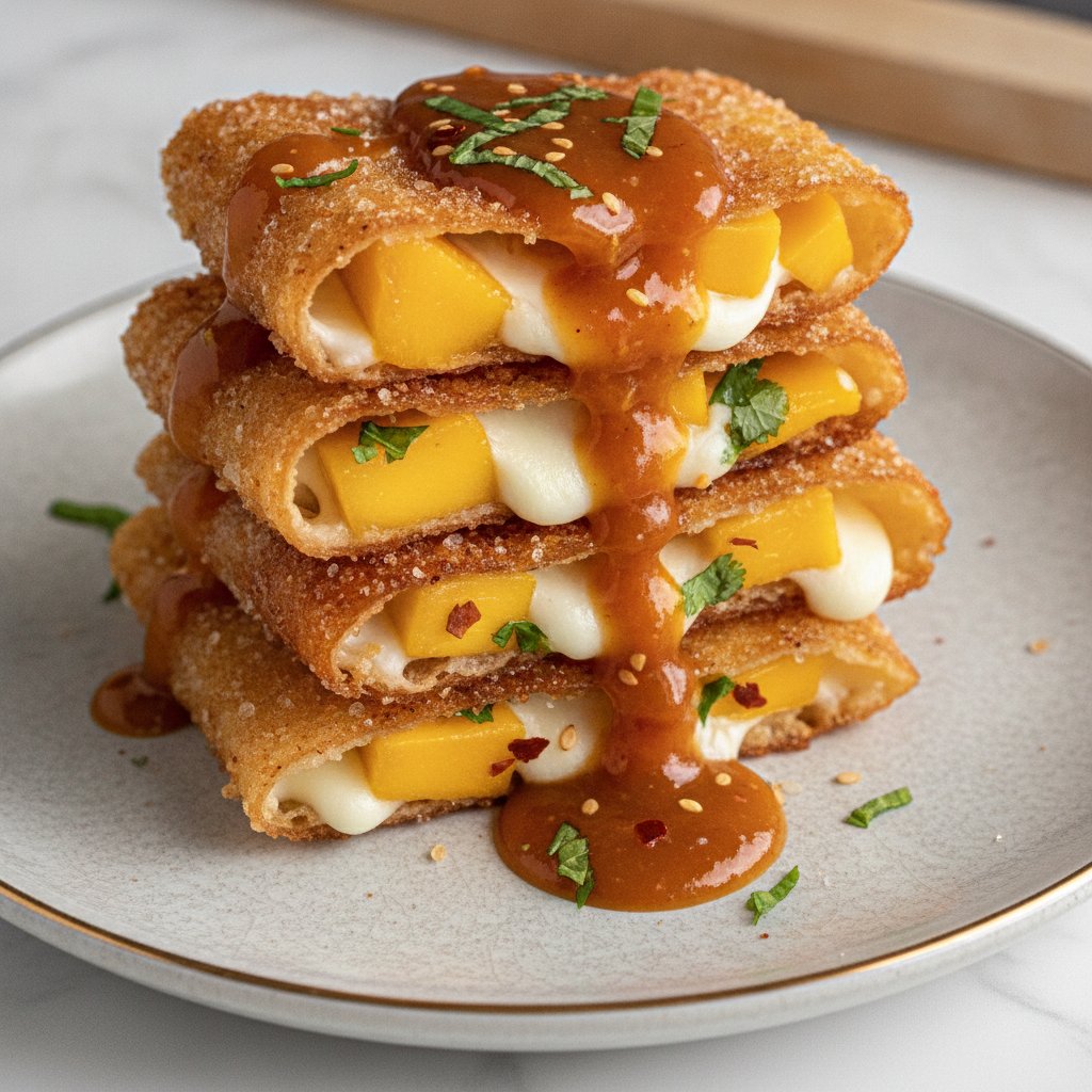 Crispy Spiced Mango Rice Paper Delights