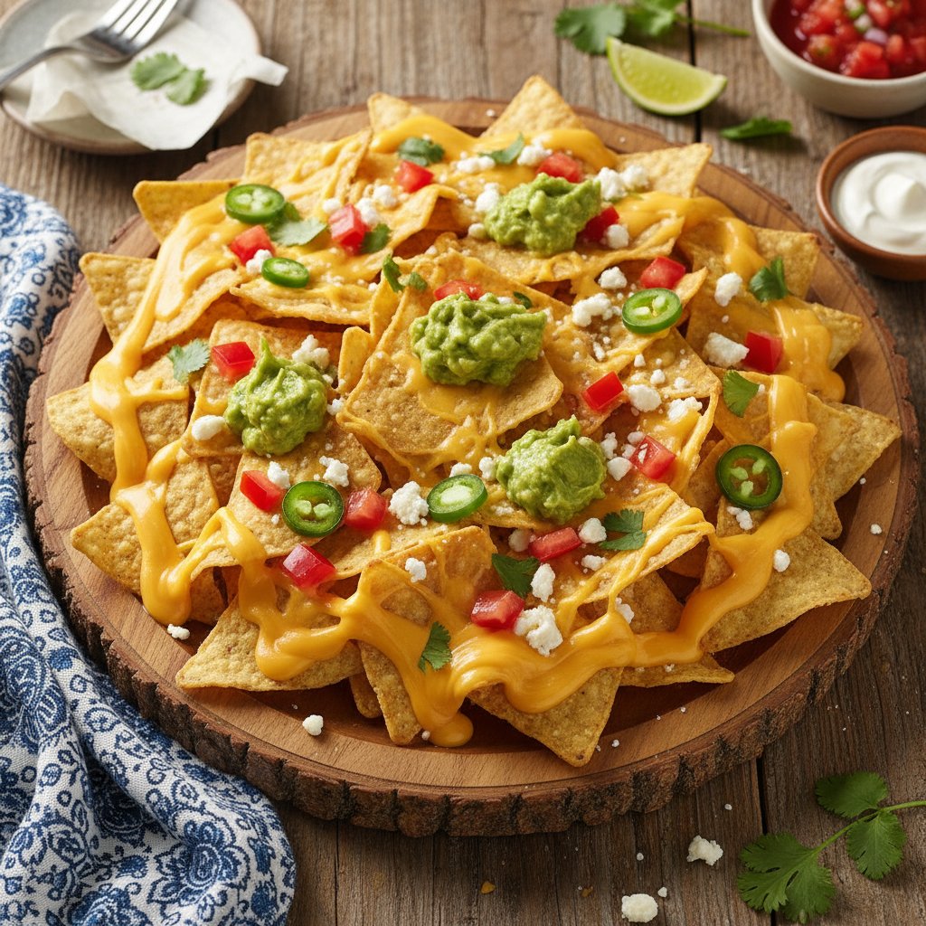 Crunchy Mexican Nachos with Cheese