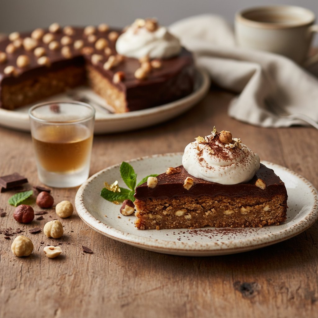 Decadent Chocolate and Hazelnut Torte with Amaretto Cream