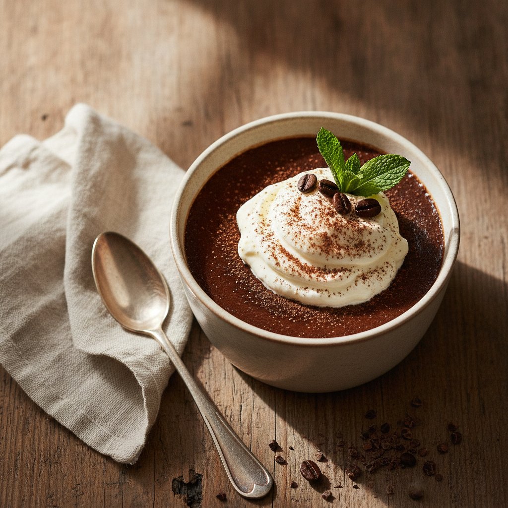 Decadent Chocolate Espresso Pudding with Whipped Mascarpone