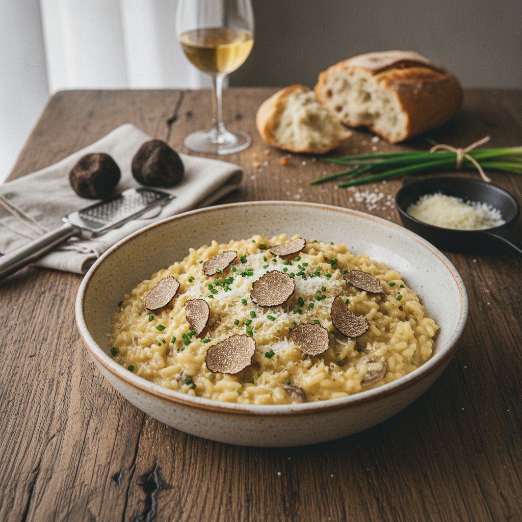 Decadent French Truffle Risotto with Parmesan and Chives