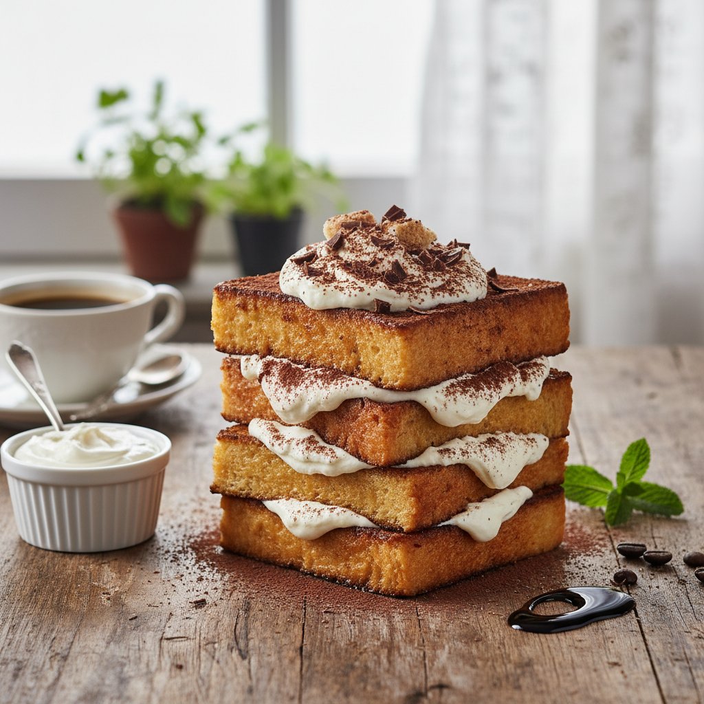 Decadent Italian Tiramisu French Toast with Mascarpone Cream