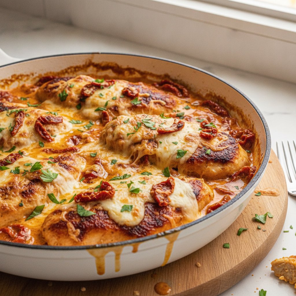 Divine Sun-Dried Tomato and Basil 'Marry Me' Chicken Skillet