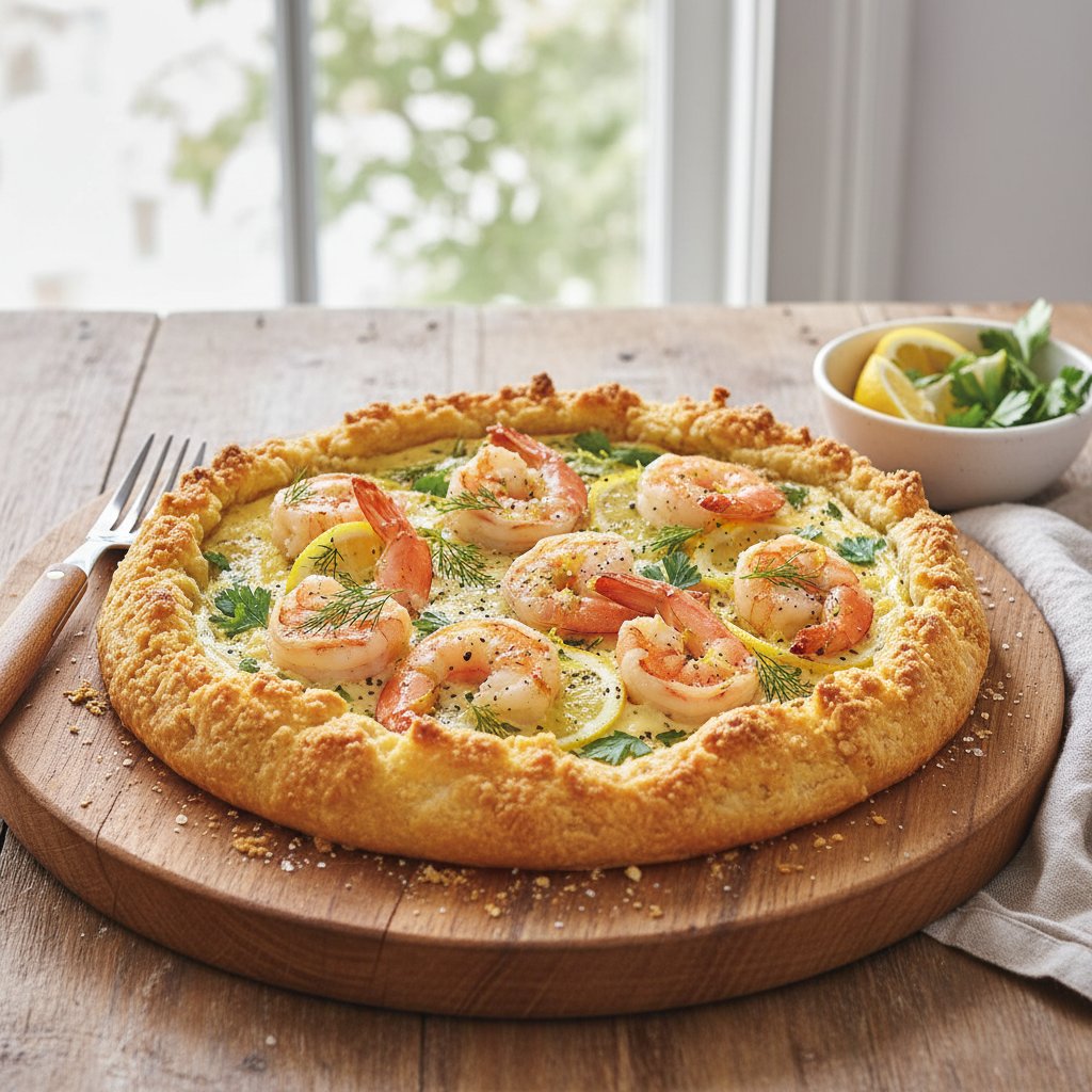 Elegant Lemon Herb Shrimp Tart with a Savory Gruyère Crust